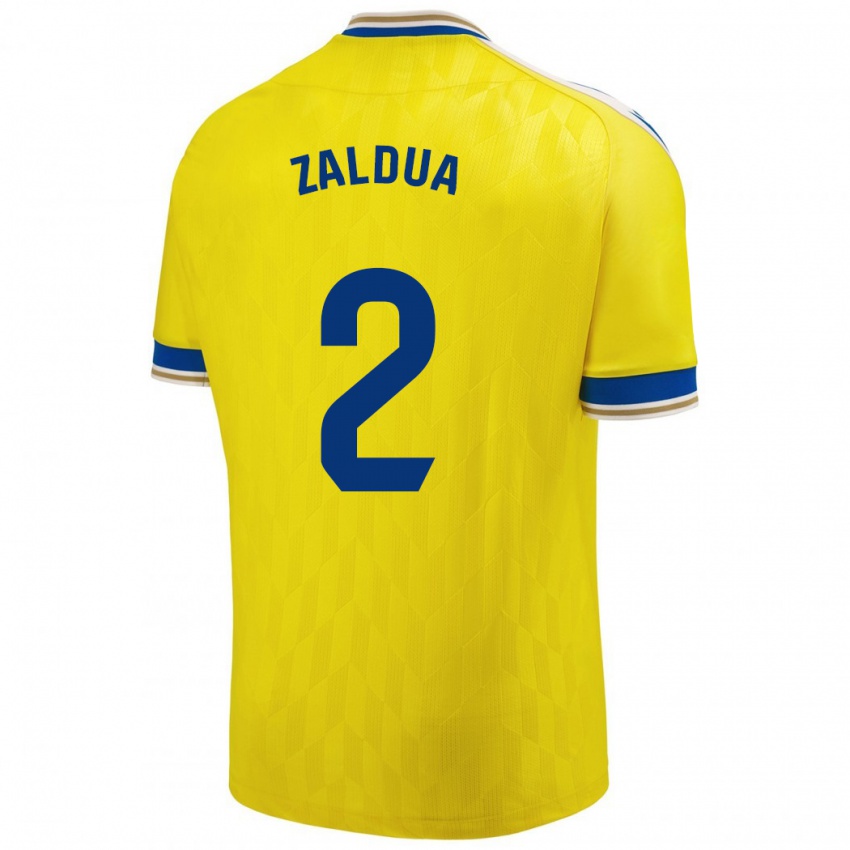 Herren Joseba Zaldua #2 Gelb Heimtrikot Trikot 2023/24 T-Shirt Belgien