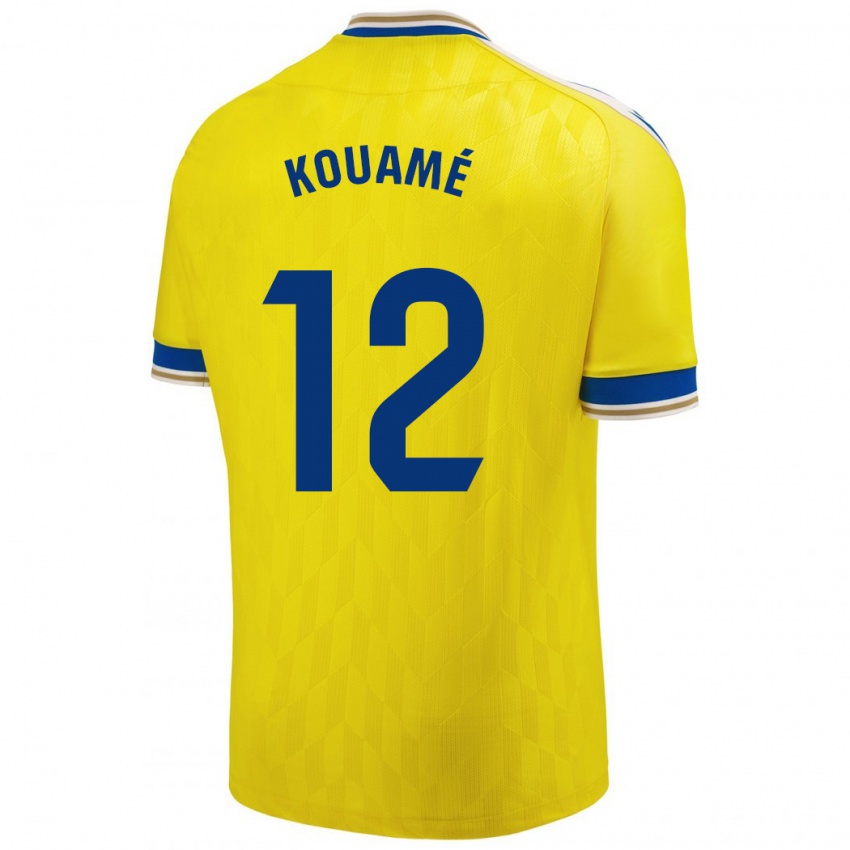 Herren Rominigue Kouamé #12 Gelb Heimtrikot Trikot 2023/24 T-Shirt Belgien