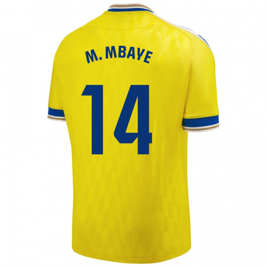 Heren Momo Mbaye #14 Geel Thuisshirt Thuistenue 2023/24 T-Shirt België