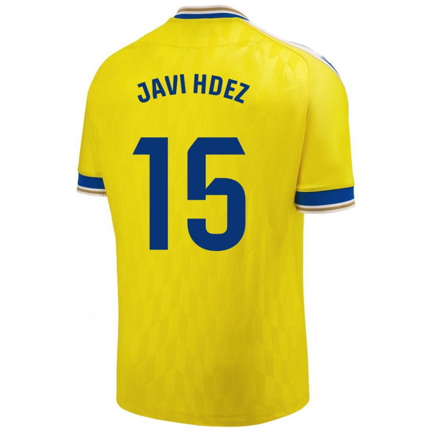 Herren Javi Hernández #15 Gelb Heimtrikot Trikot 2023/24 T-Shirt Belgien