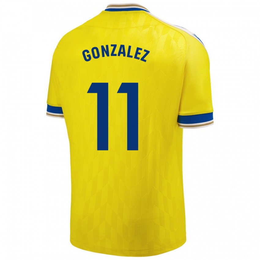Herren Chus González #11 Gelb Heimtrikot Trikot 2023/24 T-Shirt Belgien