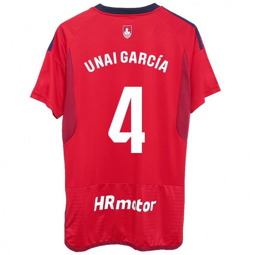 Heren Unai García #4 Rood Thuisshirt Thuistenue 2023/24 T-Shirt België