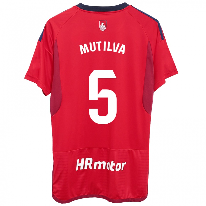 Heren Christian Mutilva #5 Rood Thuisshirt Thuistenue 2023/24 T-Shirt België