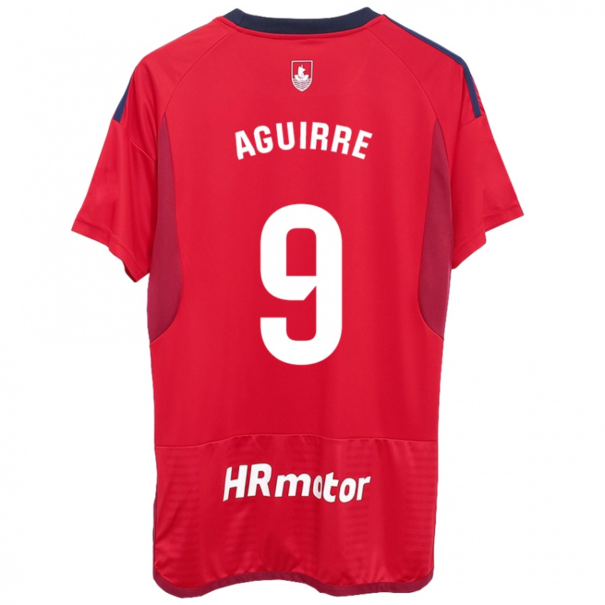 Homme Maillot Jorge Aguirre #9 Rouge Tenues Domicile 2023/24 T-Shirt Belgique