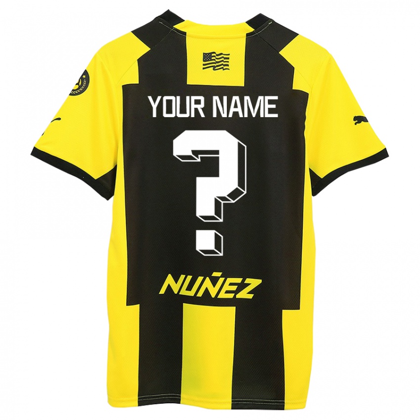Heren Uw Naam #0 Geel Zwart Thuisshirt Thuistenue 2023/24 T-Shirt België