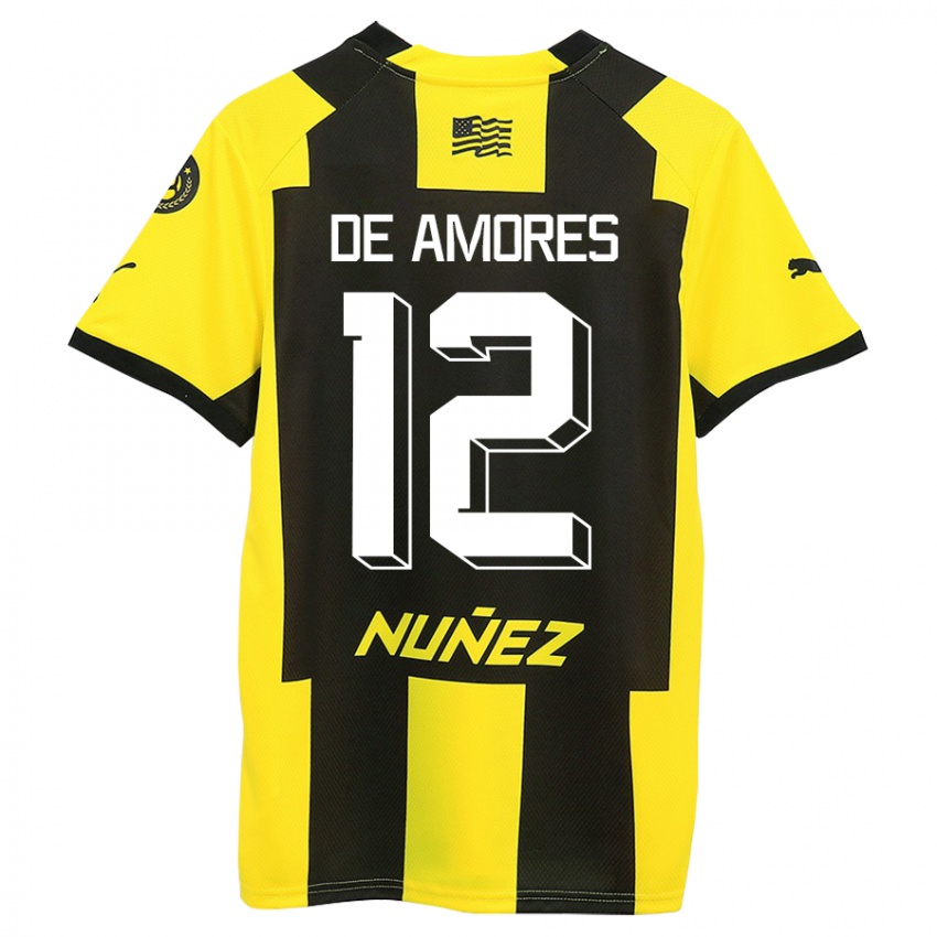 Heren Guillermo De Amores #12 Geel Zwart Thuisshirt Thuistenue 2023/24 T-Shirt België