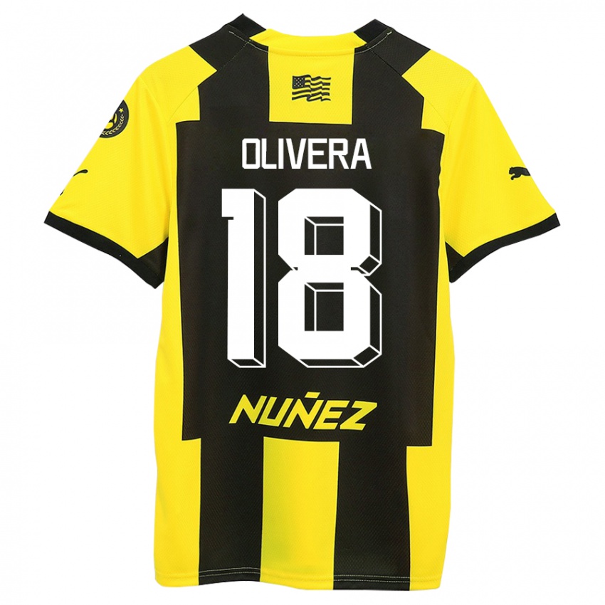 Heren Maximiliano Olivera #18 Geel Zwart Thuisshirt Thuistenue 2023/24 T-Shirt België