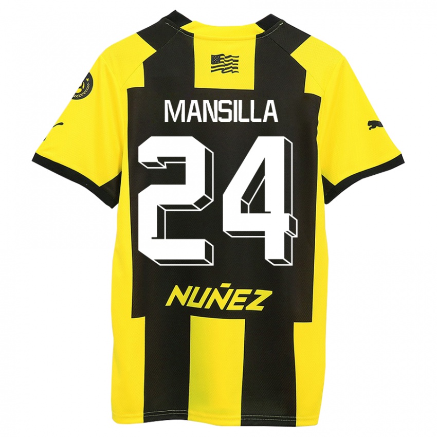 Heren Brian Mansilla #24 Geel Zwart Thuisshirt Thuistenue 2023/24 T-Shirt België