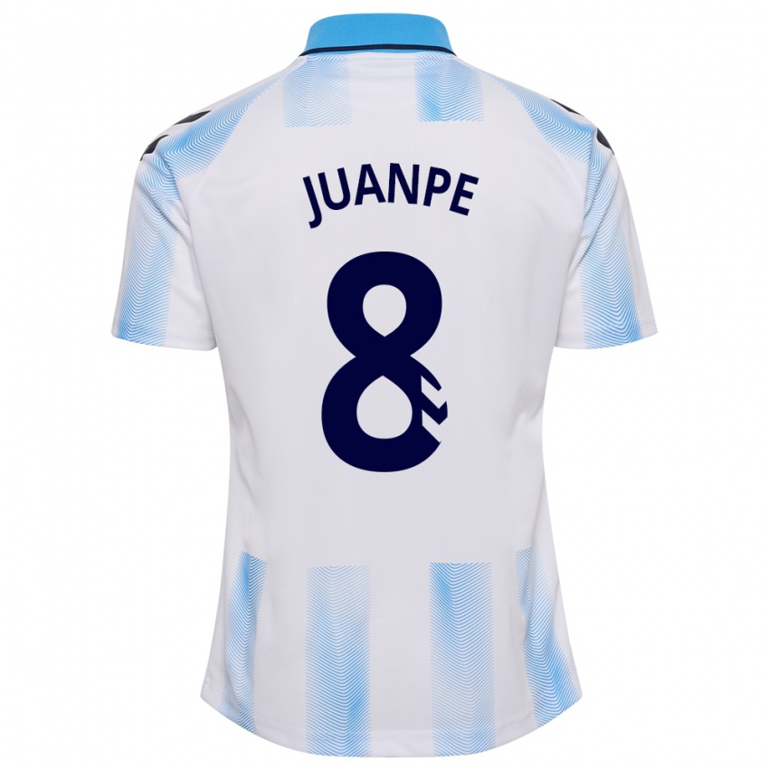 Herren Juanpe #8 Weiß Blau Heimtrikot Trikot 2023/24 T-Shirt Belgien