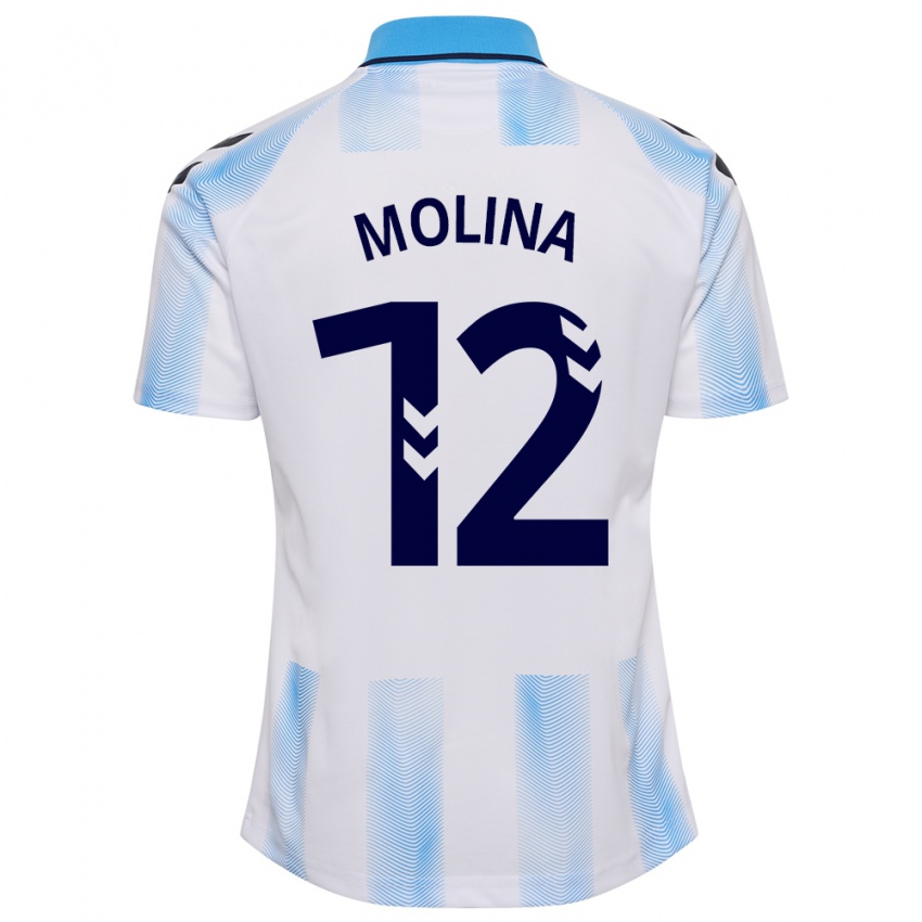 Herren Manu Molina #12 Weiß Blau Heimtrikot Trikot 2023/24 T-Shirt Belgien