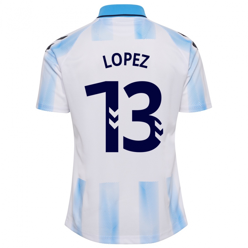 Herren Carlos López #13 Weiß Blau Heimtrikot Trikot 2023/24 T-Shirt Belgien