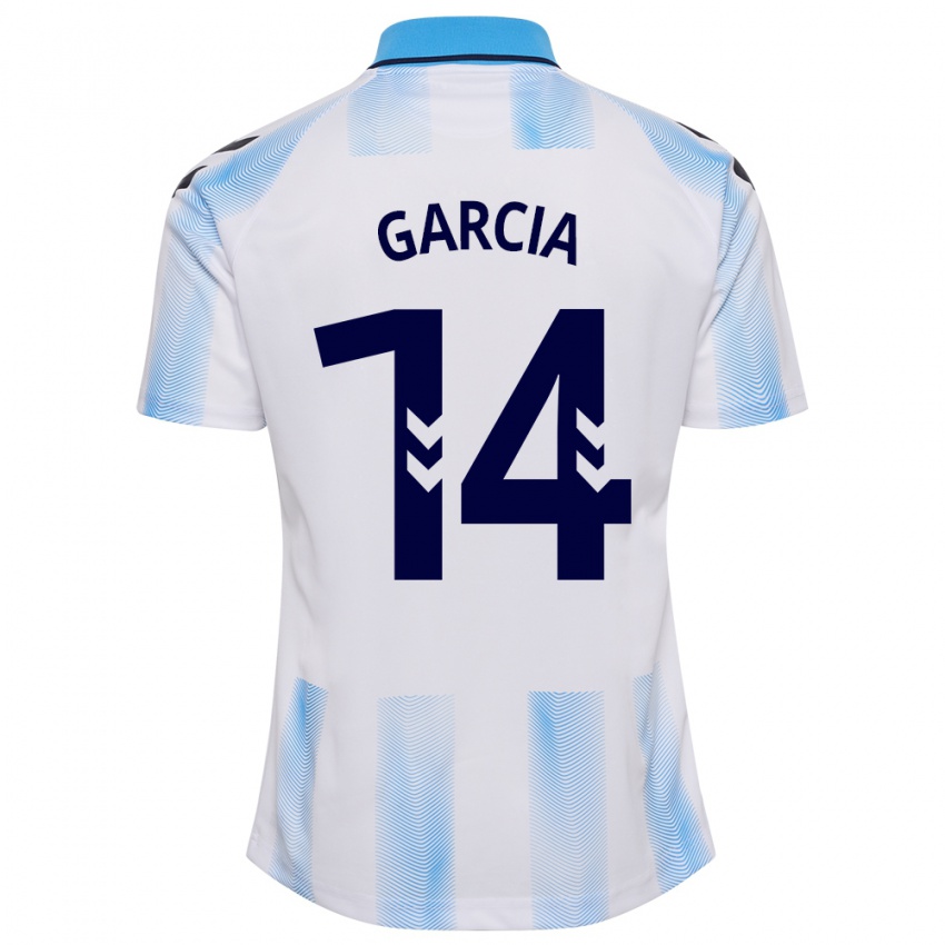 Herren Víctor García #14 Weiß Blau Heimtrikot Trikot 2023/24 T-Shirt Belgien