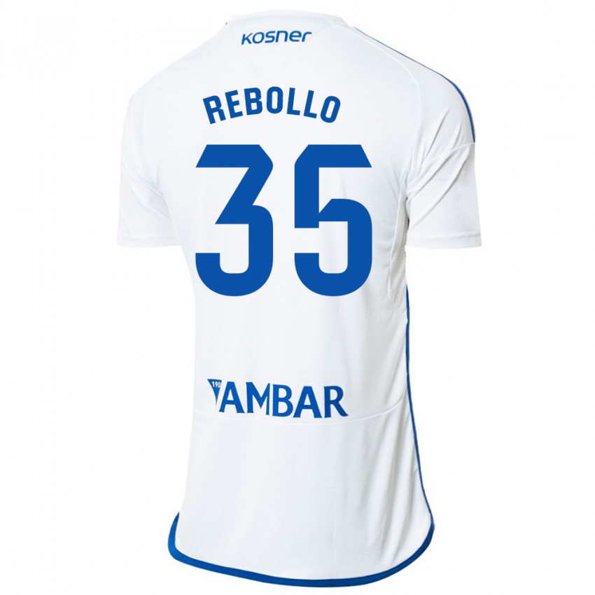 Herren Dani Rebollo #35 Weiß Heimtrikot Trikot 2023/24 T-Shirt Belgien