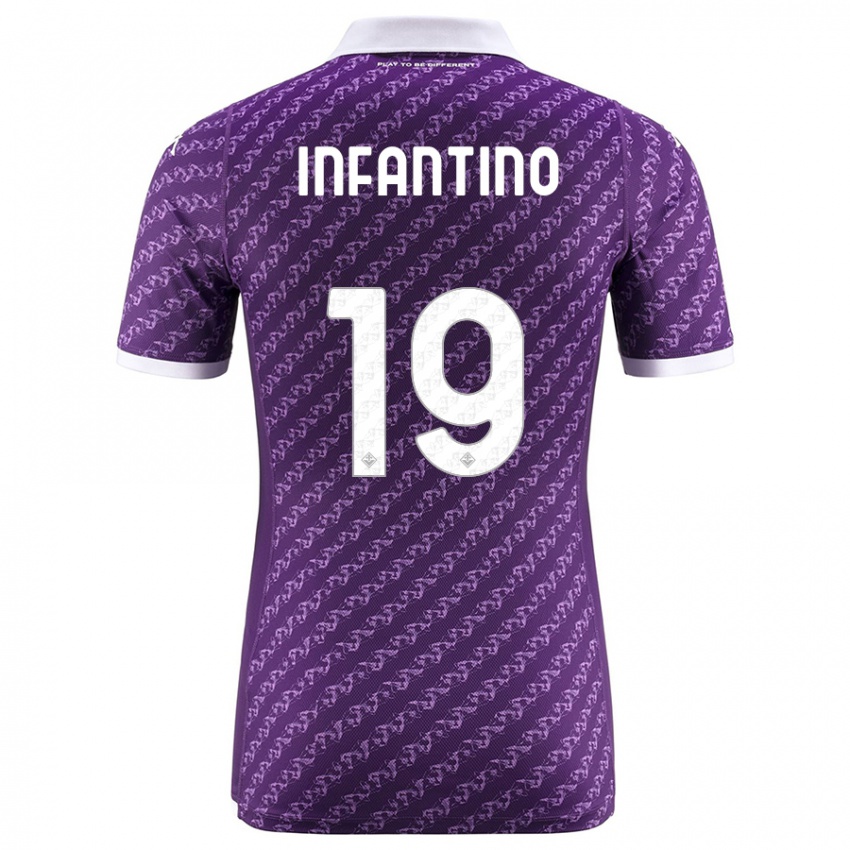 Homme Maillot Gino Infantino #19 Violet Tenues Domicile 2023/24 T-Shirt Belgique