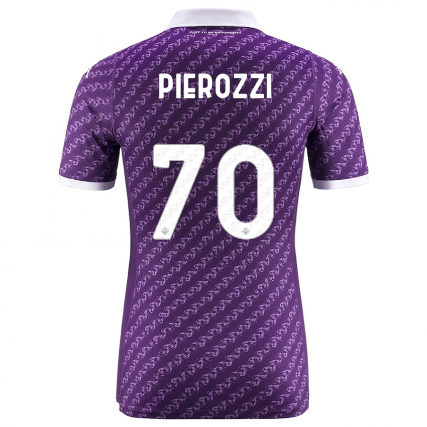 Homme Maillot Niccolo Pierozzi #70 Violet Tenues Domicile 2023/24 T-Shirt Belgique