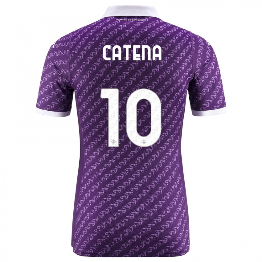 Herren Michaela Catena #10 Violett Heimtrikot Trikot 2023/24 T-Shirt Belgien