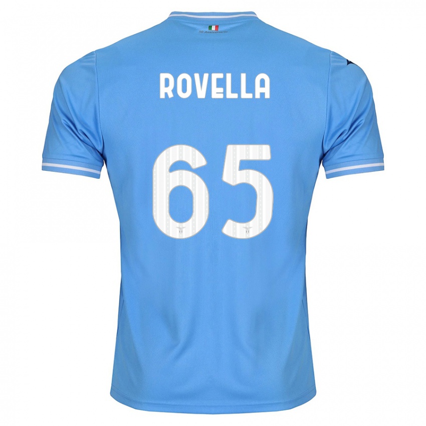 Homme Maillot Nicolo Rovella #65 Bleu Tenues Domicile 2023/24 T-Shirt Belgique