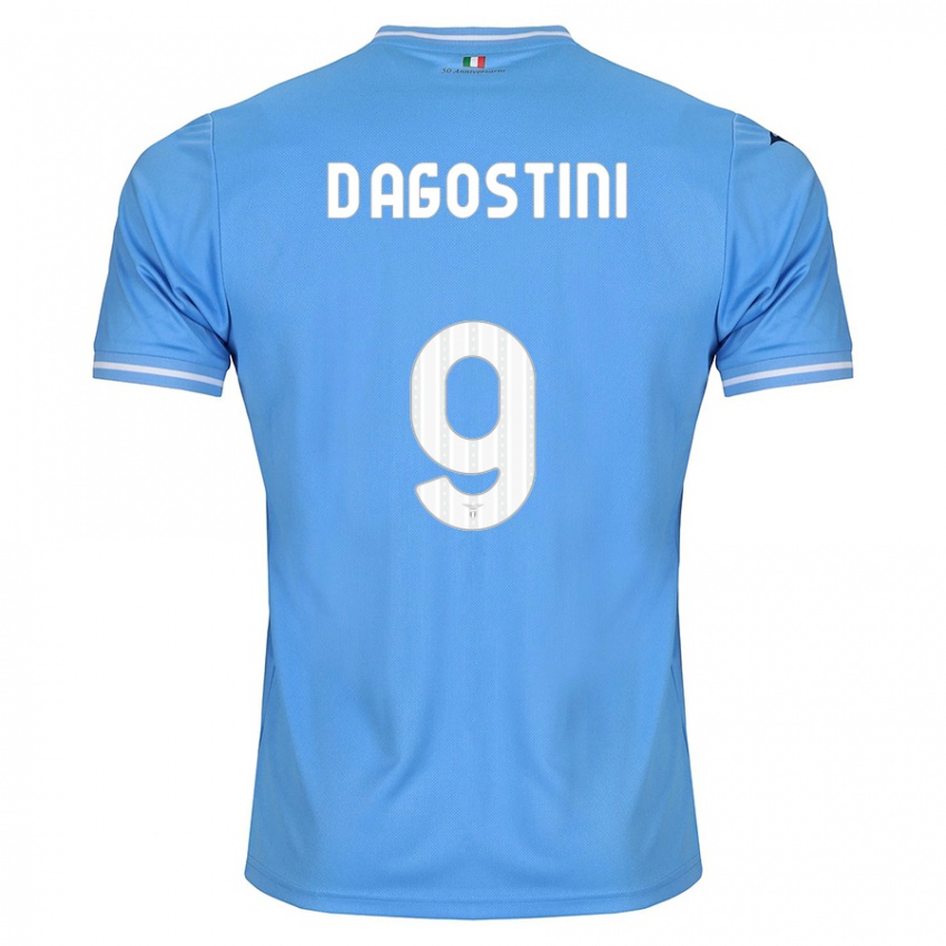 Homme Maillot Lorenzo D'agostini #9 Bleu Tenues Domicile 2023/24 T-Shirt Belgique
