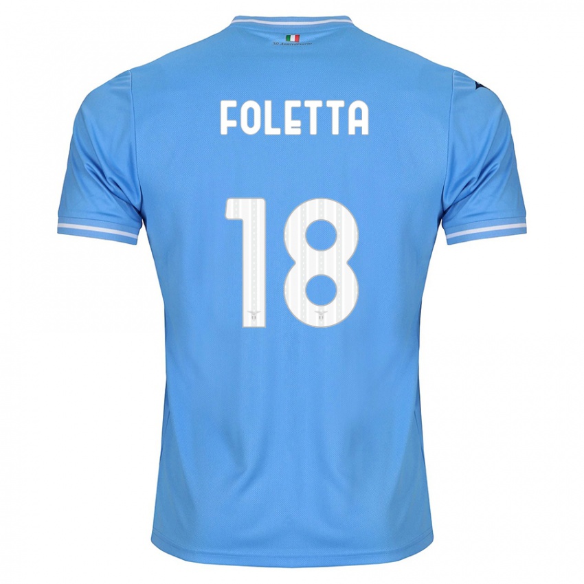 Homme Maillot Isabella Foletta #18 Bleu Tenues Domicile 2023/24 T-Shirt Belgique