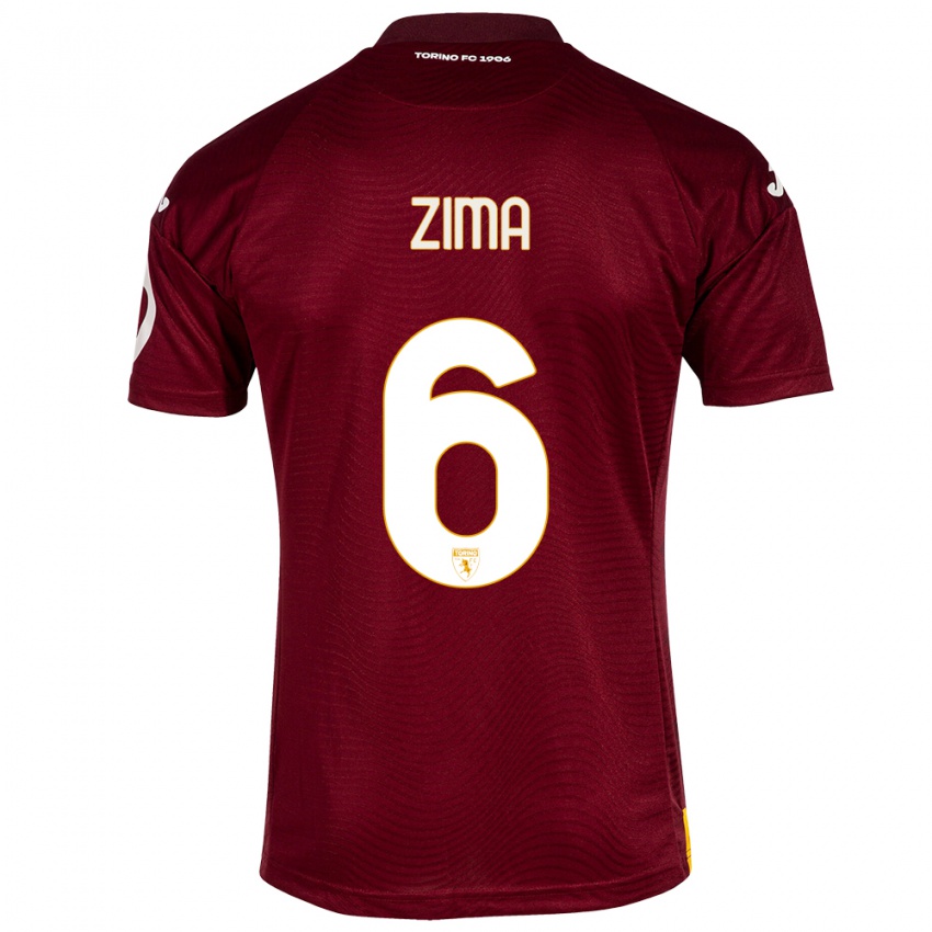 Herren David Zima #6 Dunkelrot Heimtrikot Trikot 2023/24 T-Shirt Belgien