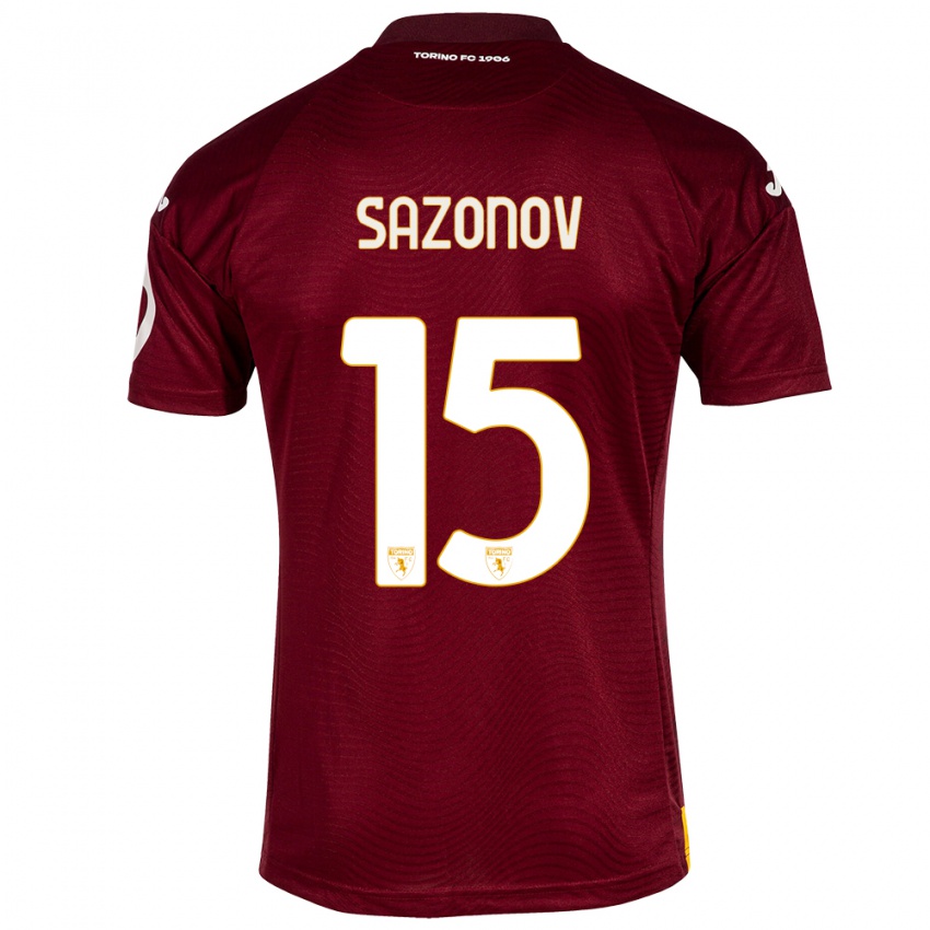 Herren Saba Sazonov #15 Dunkelrot Heimtrikot Trikot 2023/24 T-Shirt Belgien