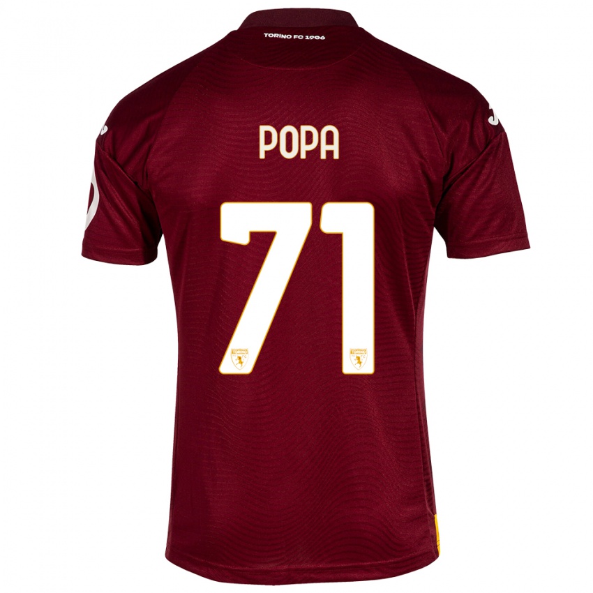 Herren Mihai Popa #71 Dunkelrot Heimtrikot Trikot 2023/24 T-Shirt Belgien