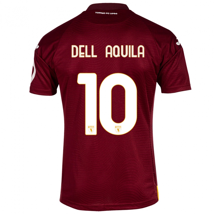 Herren Francesco Dell'aquila #10 Dunkelrot Heimtrikot Trikot 2023/24 T-Shirt Belgien