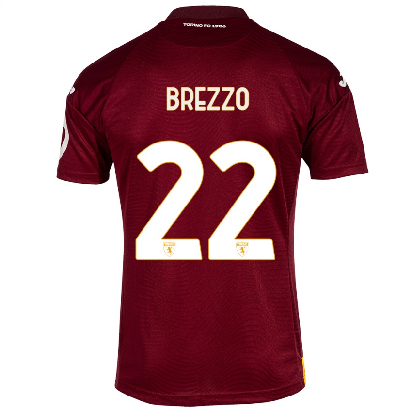 Herren Matteo Brezzo #22 Dunkelrot Heimtrikot Trikot 2023/24 T-Shirt Belgien