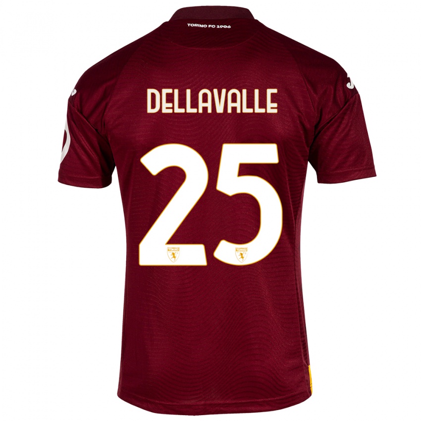 Heren Alessandro Dellavalle #25 Donkerrood Thuisshirt Thuistenue 2023/24 T-Shirt België