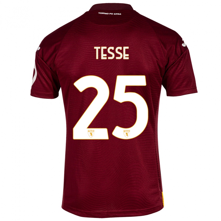 Herren Manuela Tesse #25 Dunkelrot Heimtrikot Trikot 2023/24 T-Shirt Belgien