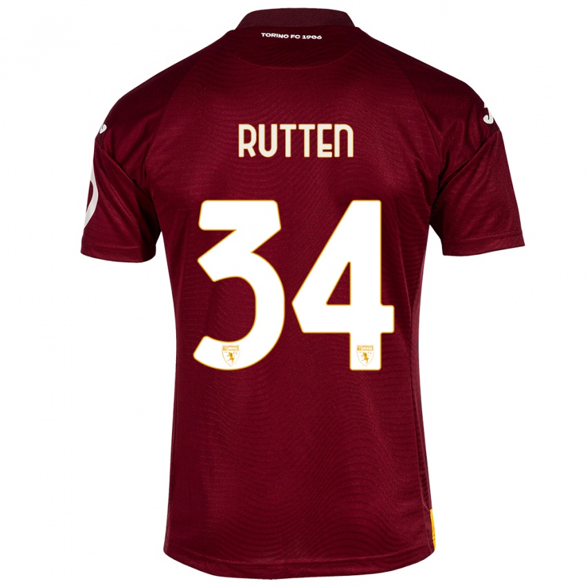 Herren Jill Rutten #34 Dunkelrot Heimtrikot Trikot 2023/24 T-Shirt Belgien