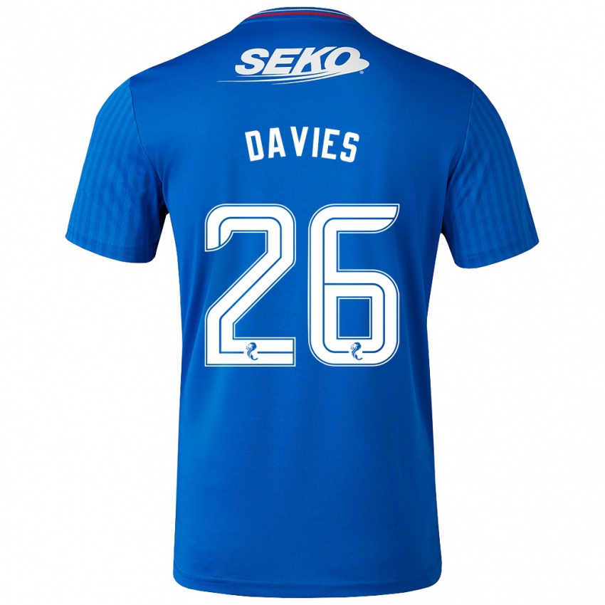 Homme Maillot Ben Davies #26 Bleu Tenues Domicile 2023/24 T-Shirt Belgique