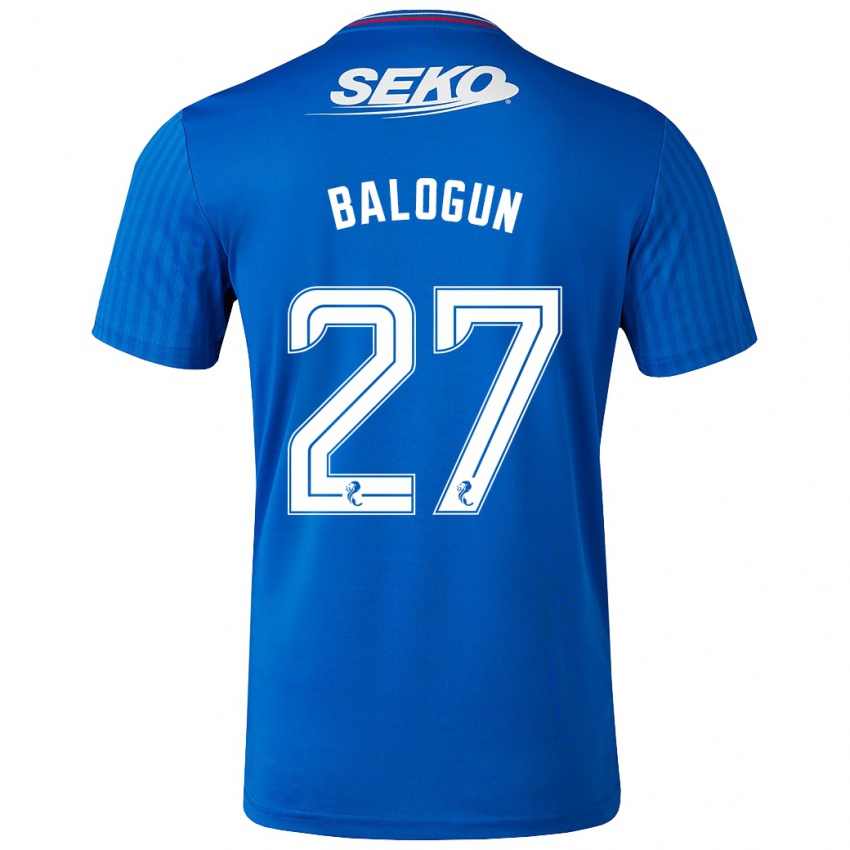 Homme Maillot Leon Balogun #27 Bleu Tenues Domicile 2023/24 T-Shirt Belgique