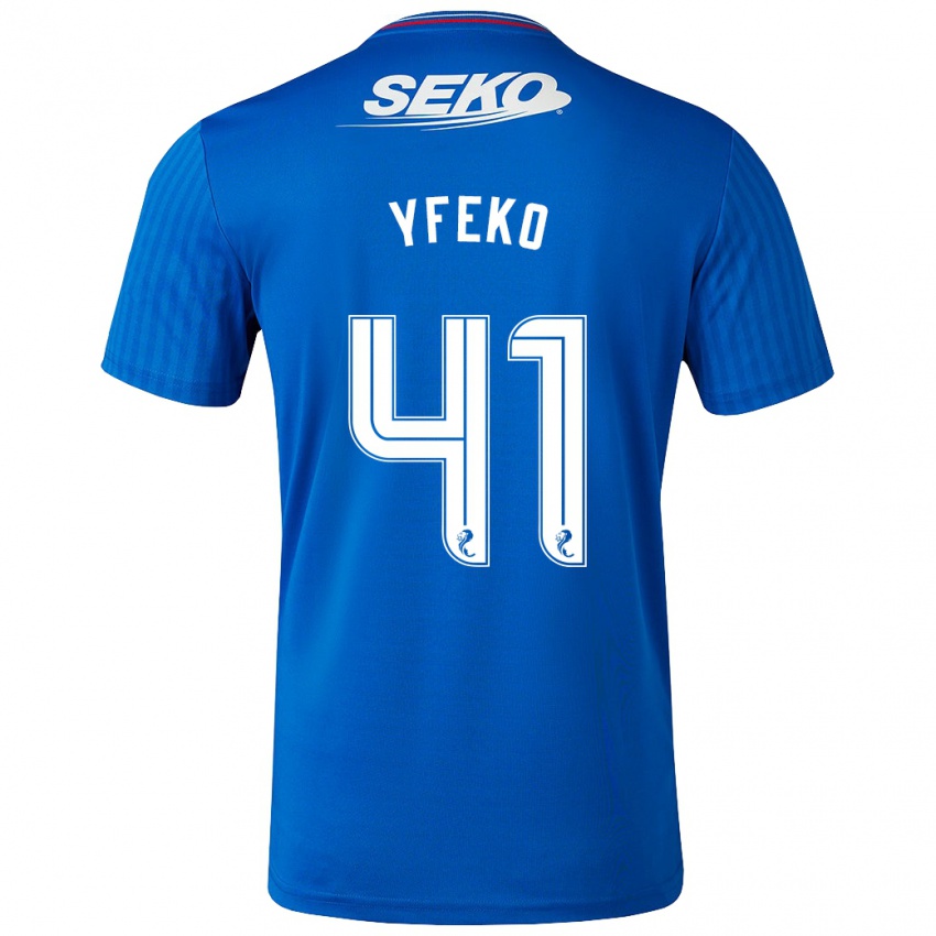 Homme Maillot Johnly Yfeko #41 Bleu Tenues Domicile 2023/24 T-Shirt Belgique