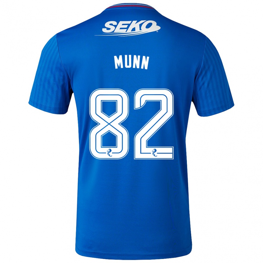 Homme Maillot Mason Munn #82 Bleu Tenues Domicile 2023/24 T-Shirt Belgique