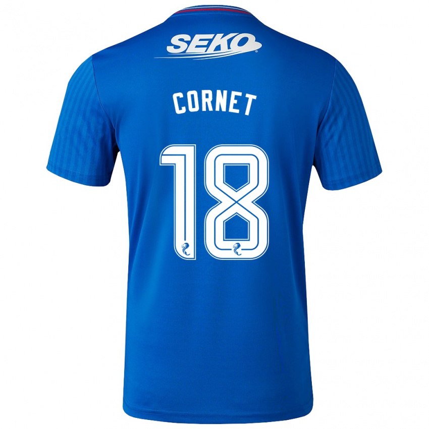 Homme Maillot Chelsea Cornet #18 Bleu Tenues Domicile 2023/24 T-Shirt Belgique
