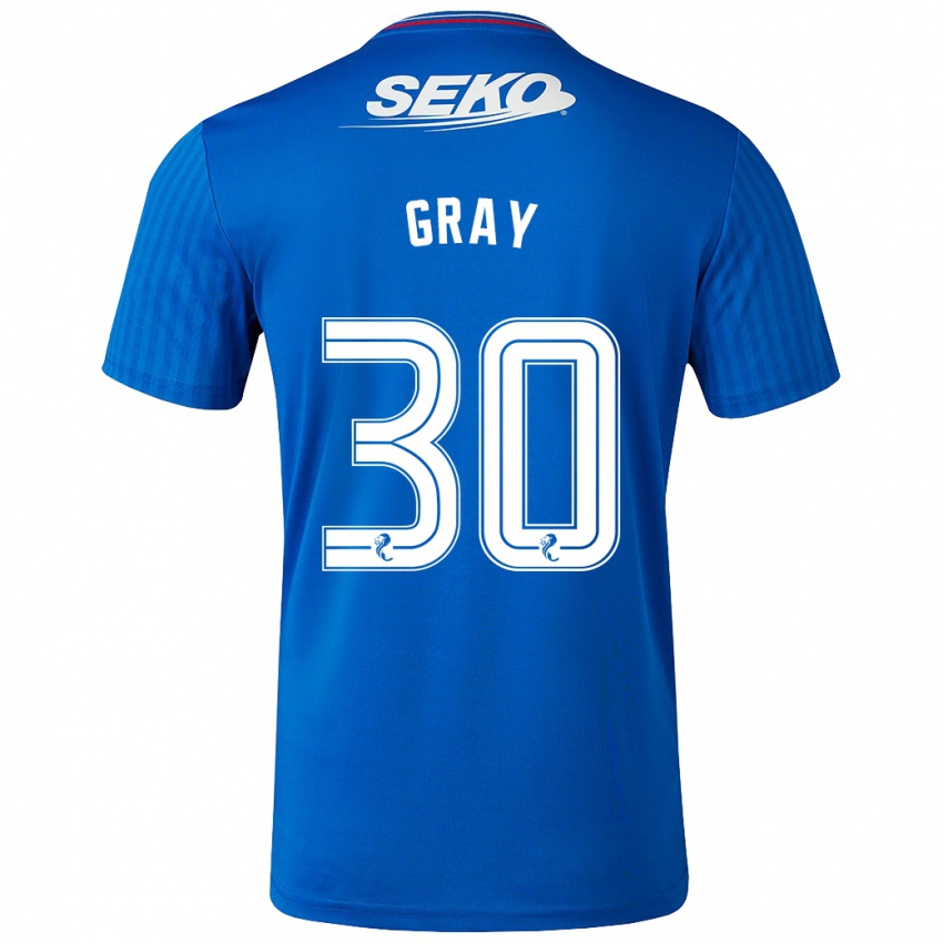 Herren Georgia Gray #30 Blau Heimtrikot Trikot 2023/24 T-Shirt Belgien