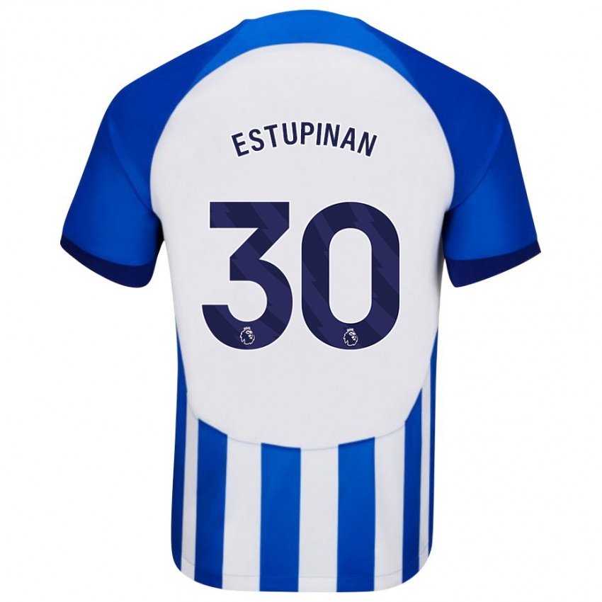 Herren Pervis Estupinan #30 Blau Heimtrikot Trikot 2023/24 T-Shirt Belgien