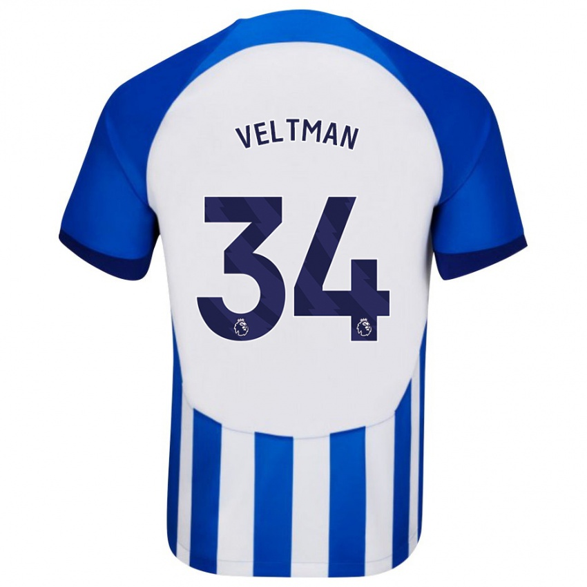 Herren Joel Veltman #34 Blau Heimtrikot Trikot 2023/24 T-Shirt Belgien