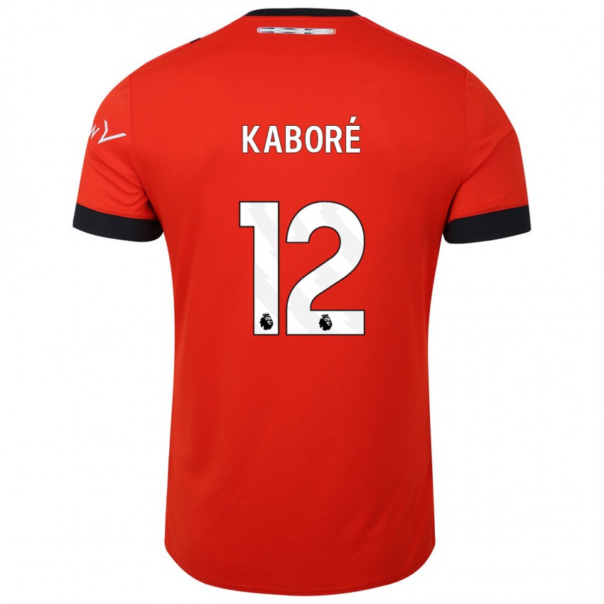 Herren Issa Kabore #12 Rot Heimtrikot Trikot 2023/24 T-Shirt Belgien