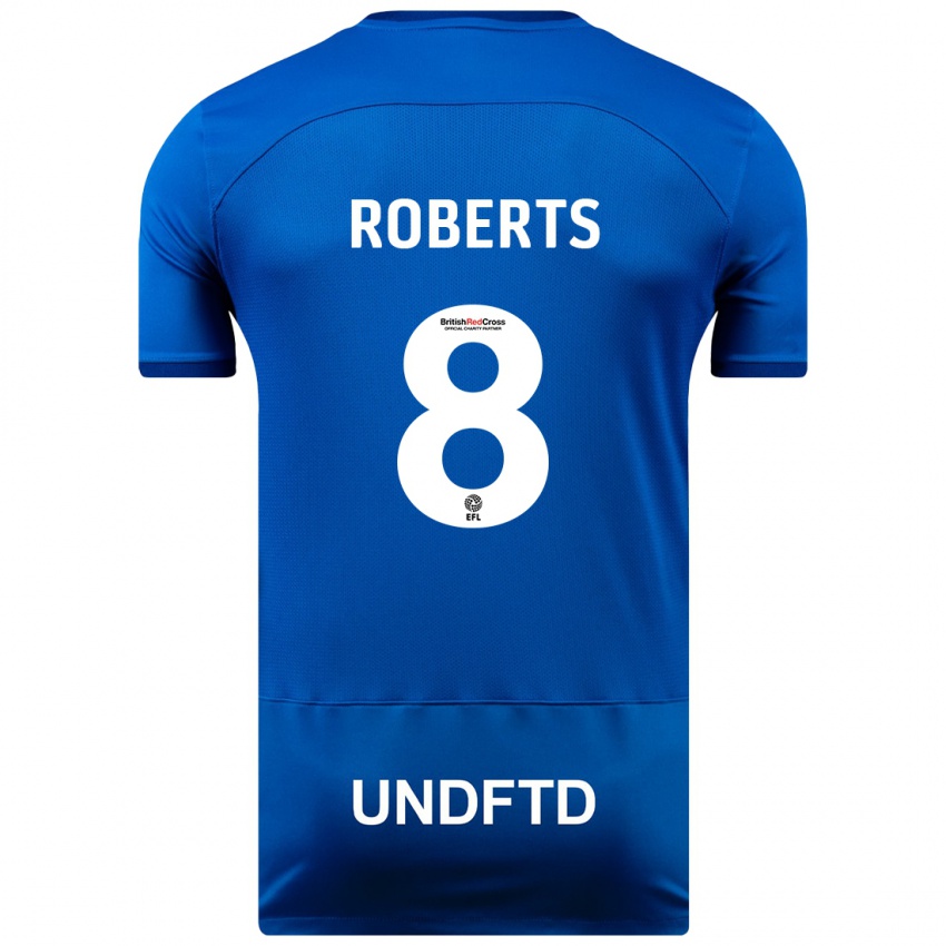 Herren Tyler Roberts #8 Blau Heimtrikot Trikot 2023/24 T-Shirt Belgien