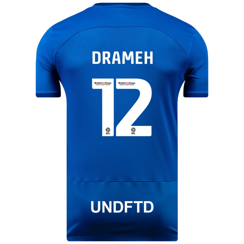 Herren Cody Drameh #12 Blau Heimtrikot Trikot 2023/24 T-Shirt Belgien
