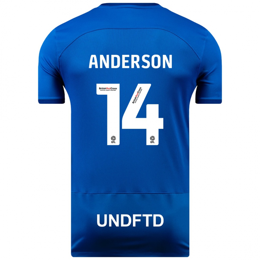 Herren Keshi Anderson #14 Blau Heimtrikot Trikot 2023/24 T-Shirt Belgien