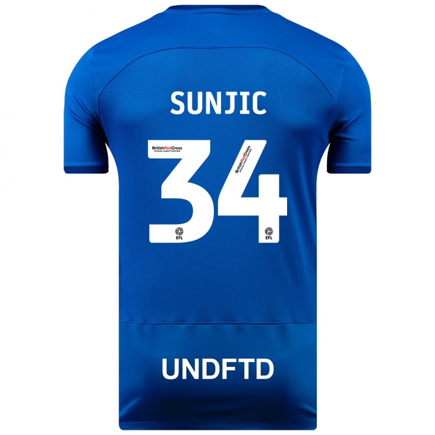 Herren Ivan Sunjic #34 Blau Heimtrikot Trikot 2023/24 T-Shirt Belgien