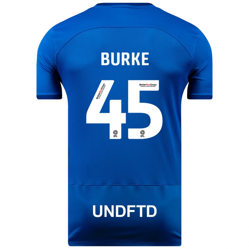 Herren Oliver Burke #45 Blau Heimtrikot Trikot 2023/24 T-Shirt Belgien