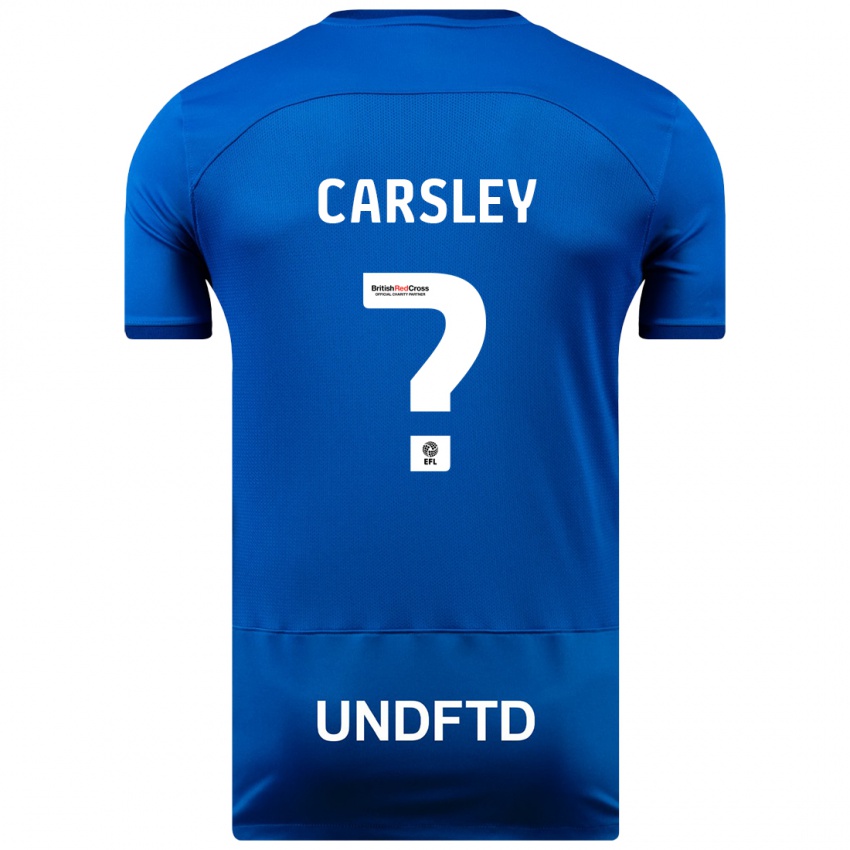 Herren Luke Carsley #0 Blau Heimtrikot Trikot 2023/24 T-Shirt Belgien