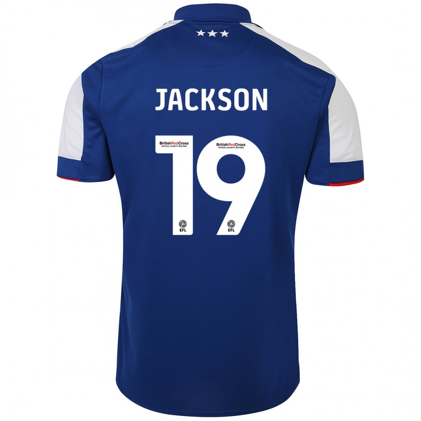 Herren Kayden Jackson #19 Blau Heimtrikot Trikot 2023/24 T-Shirt Belgien