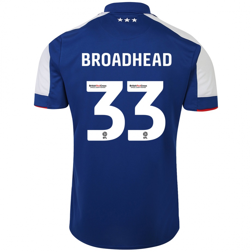 Herren Nathan Broadhead #33 Blau Heimtrikot Trikot 2023/24 T-Shirt Belgien