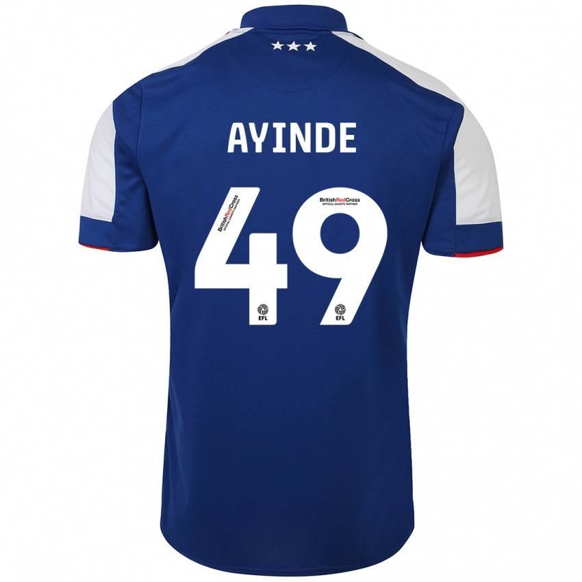 Herren Leon Ayinde #49 Blau Heimtrikot Trikot 2023/24 T-Shirt Belgien