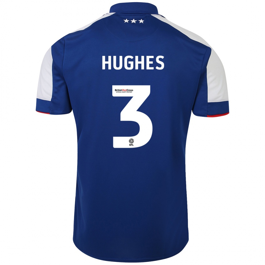 Herren Summer Hughes #3 Blau Heimtrikot Trikot 2023/24 T-Shirt Belgien